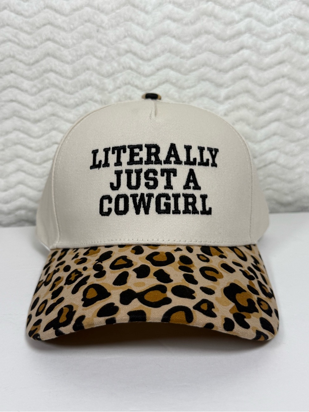 Literally Just a Cowgirl Beige & Leopard Cap